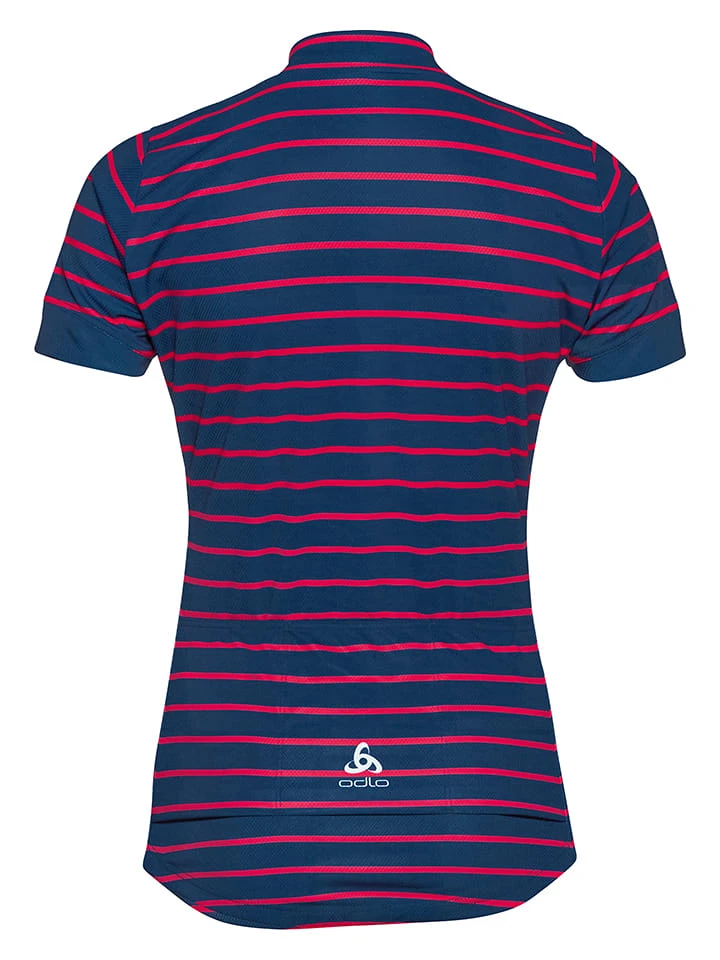 Odlo Fahrradtrikot "Essential" In Dunkelblau/ Pink 2 Odlo Fahrradtrikot "Essential" In Dunkelblau/ Pink – Bild 2
