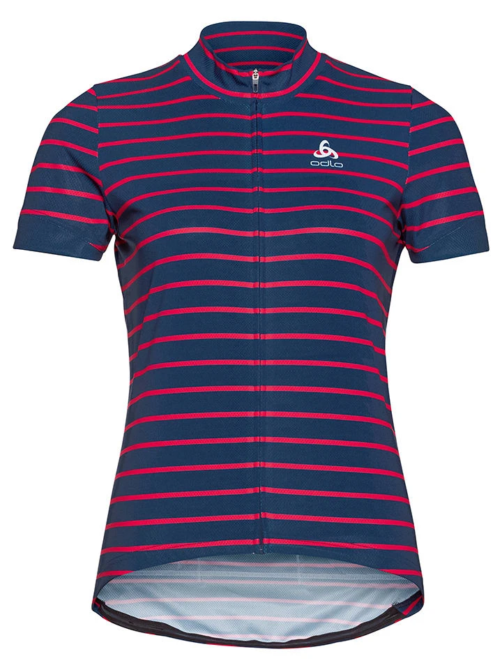 Odlo Fahrradtrikot "Essential" In Dunkelblau/ Pink 1 Odlo Fahrradtrikot "Essential" In Dunkelblau/ Pink