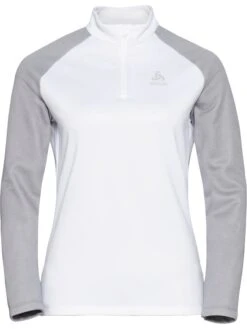 Odlo Fleecepullover "Planches" In Grau/ Weiß