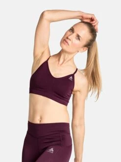 Odlo Sport-BH "Seamless Soft" In Bordeaux/ Grau - Low
